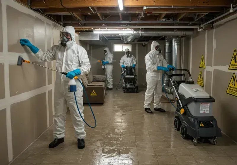 Basement Moisture Removal and Structural Drying process in Waldron, AR